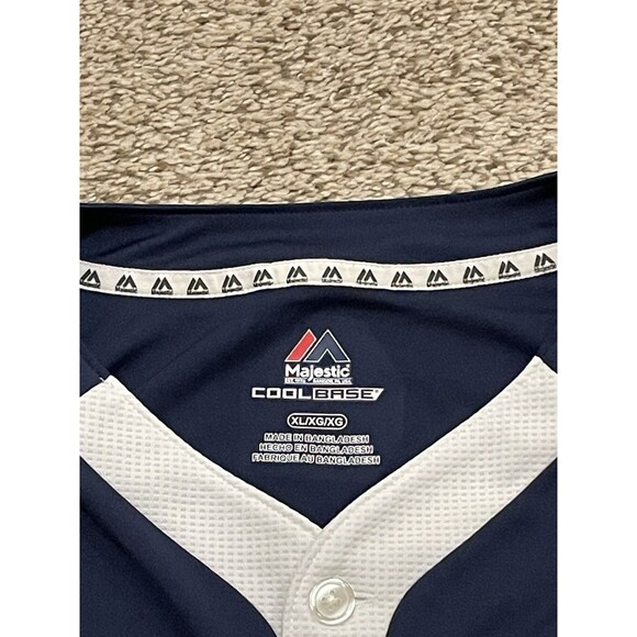 Majestic Seattle Mariners Jersey Mens Size XL Blue MLB Cool Base Baseball - Picture 3 of 4